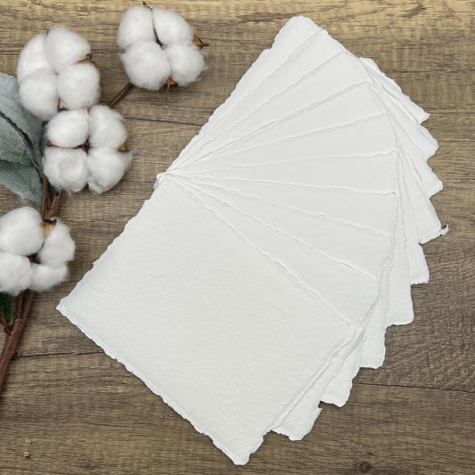 Handmade, Deckle Edge Cotton Paper