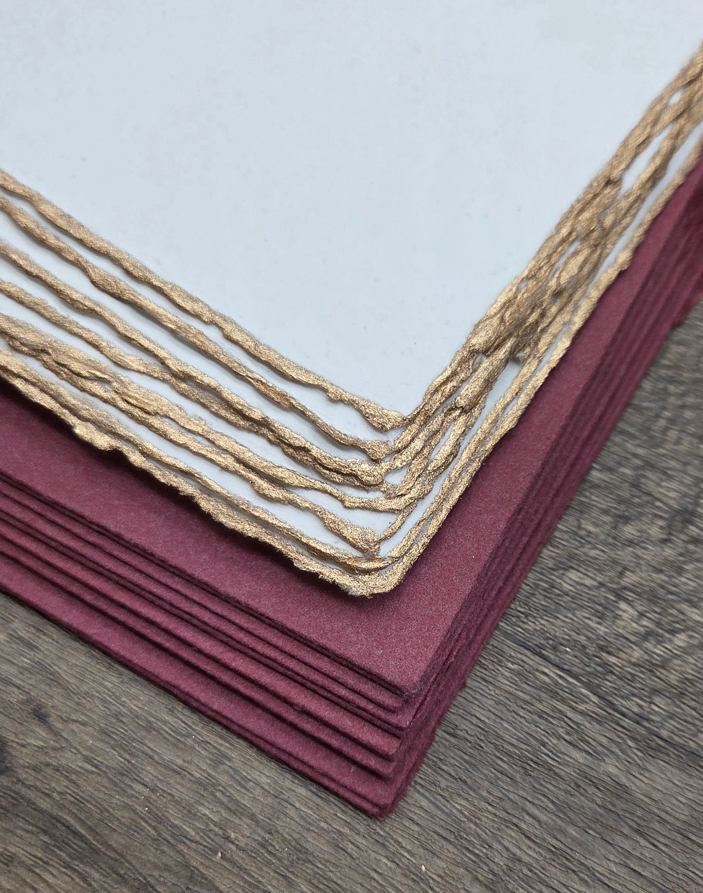 Gold-Edged Handmade Cotton Paper (Set of 10)