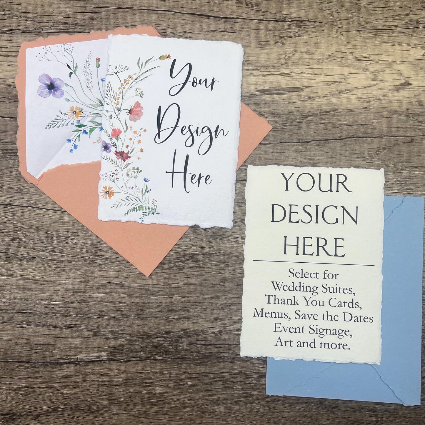 Custom Digital Printing on Handmade Cotton Paper | Wedding Invitations, RSVP Cards & Stationery | Add-On Service