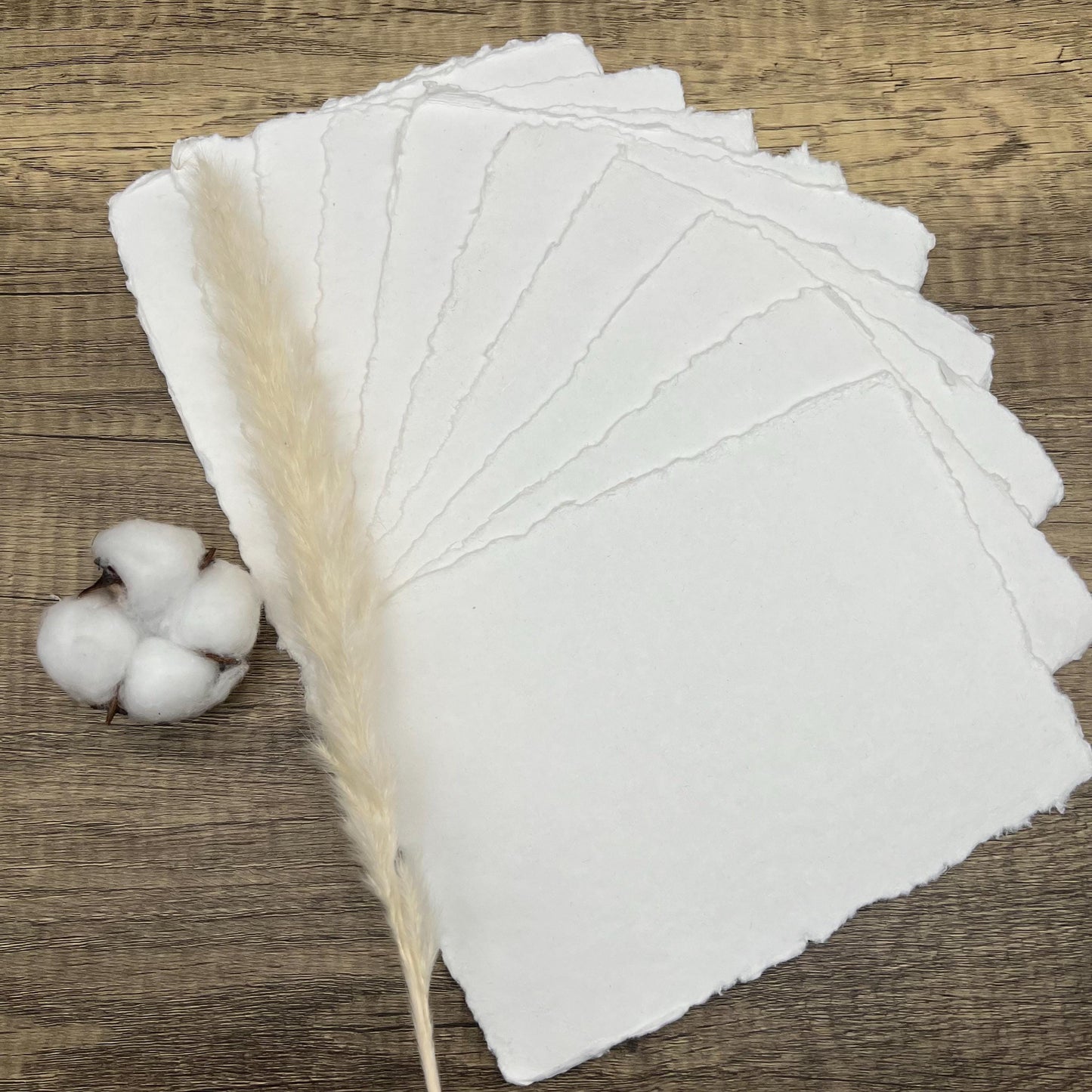 10 Limited Edition Handmade Cotton Parchment Sheets | Deckle Edge Paper for Stationery, Art, and Calligraphy | Cotton Rag | Weddings