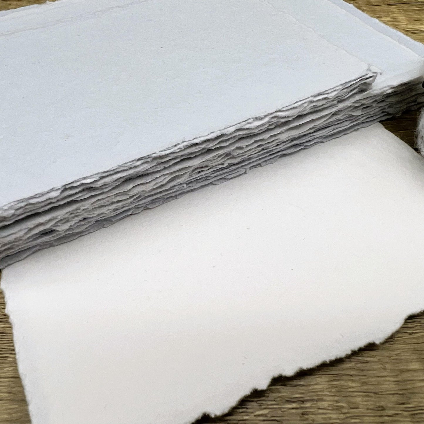 Light Blue Handmade Cotton Paper | Deckle Edge Paper 10 Sheets | 300gsm | Wedding, Art, Stationery | Torn Edge Paper | Cotton Rag