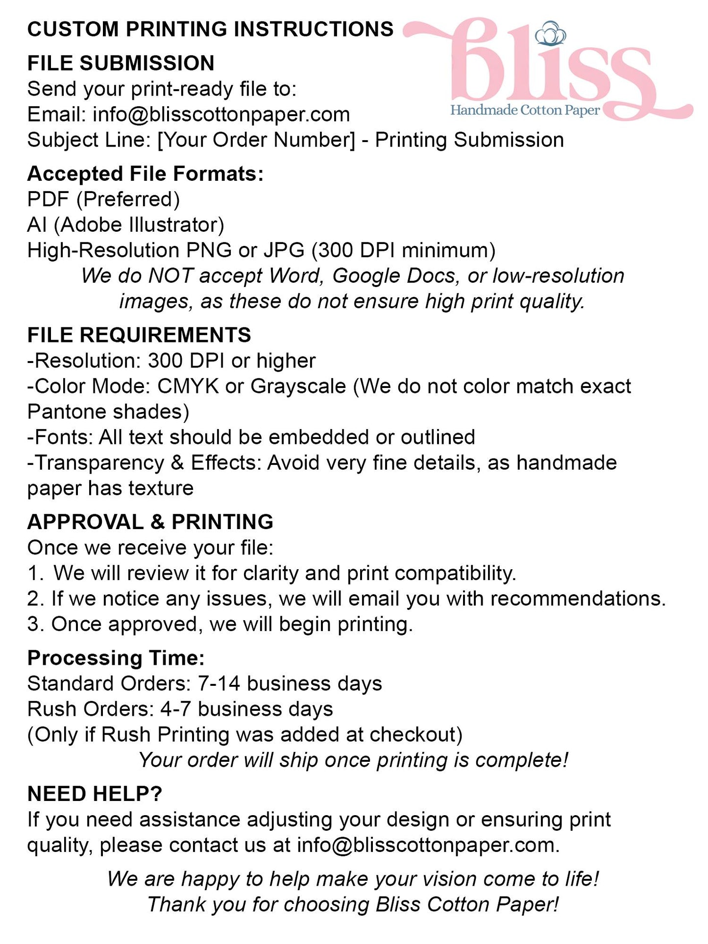 Custom Digital Printing on Handmade Cotton Paper | Wedding Invitations, RSVP Cards & Stationery | Add-On Service