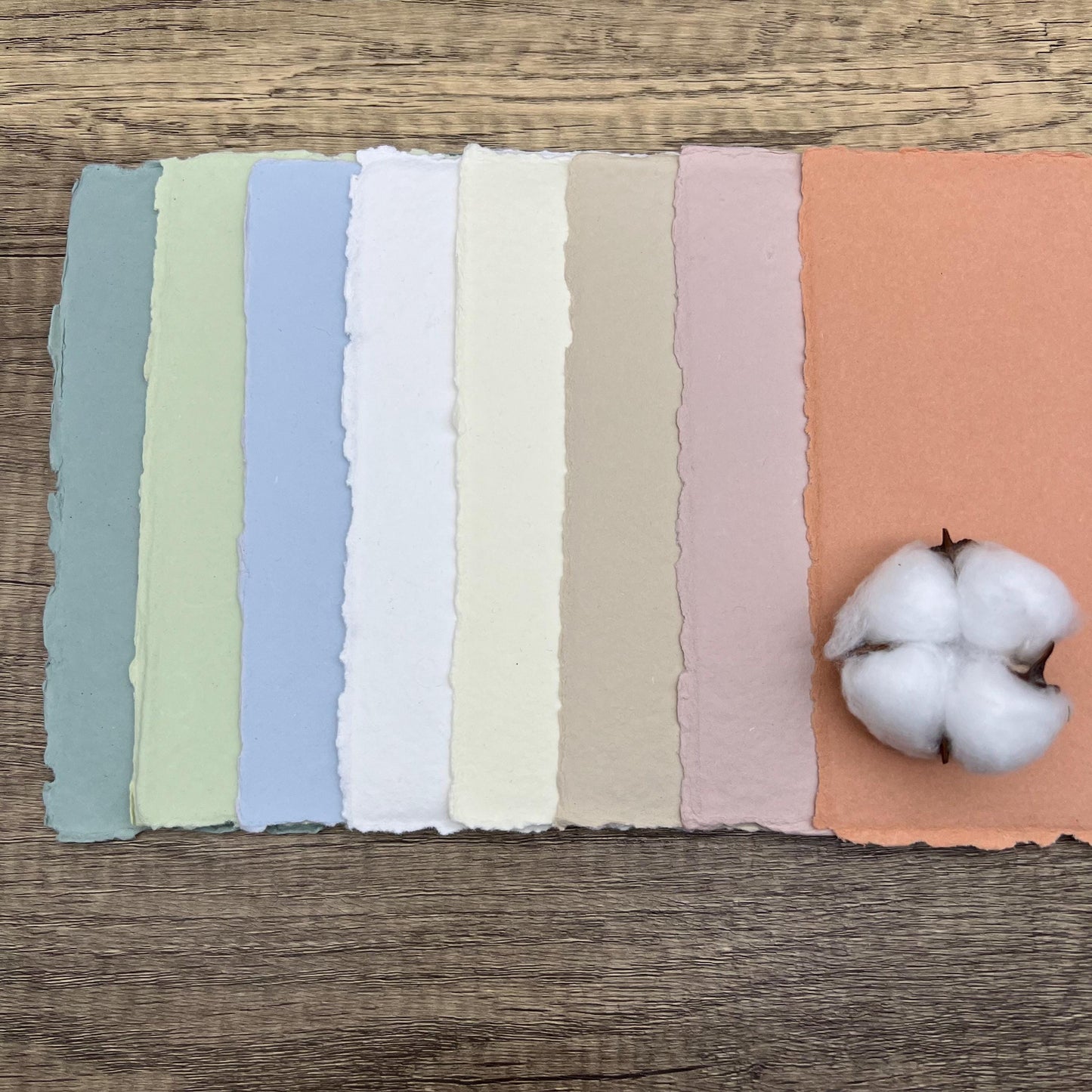 A6 Handmade Cotton Paper, Set of 10 - Premium Quality for Art, Stationery, Weddings - Eco-Friendly, White, Ivory, Sage Green, Beige, Pink