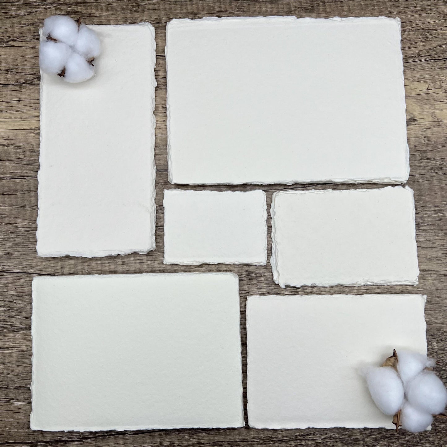 Ivory Handmade Cotton Paper – 10 Deckle Edge Sheets | 150gsm & 300gsm | Wedding, Art, Stationery