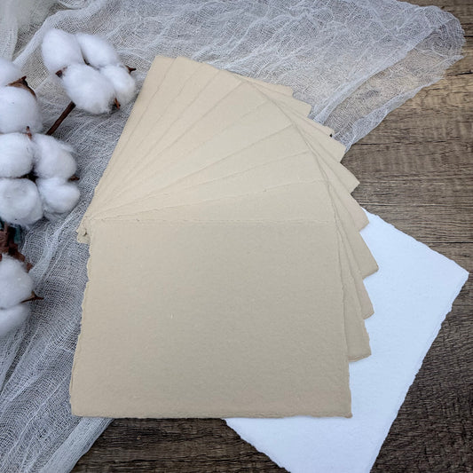 Oat Handmade Cotton Paper (Set of 10)