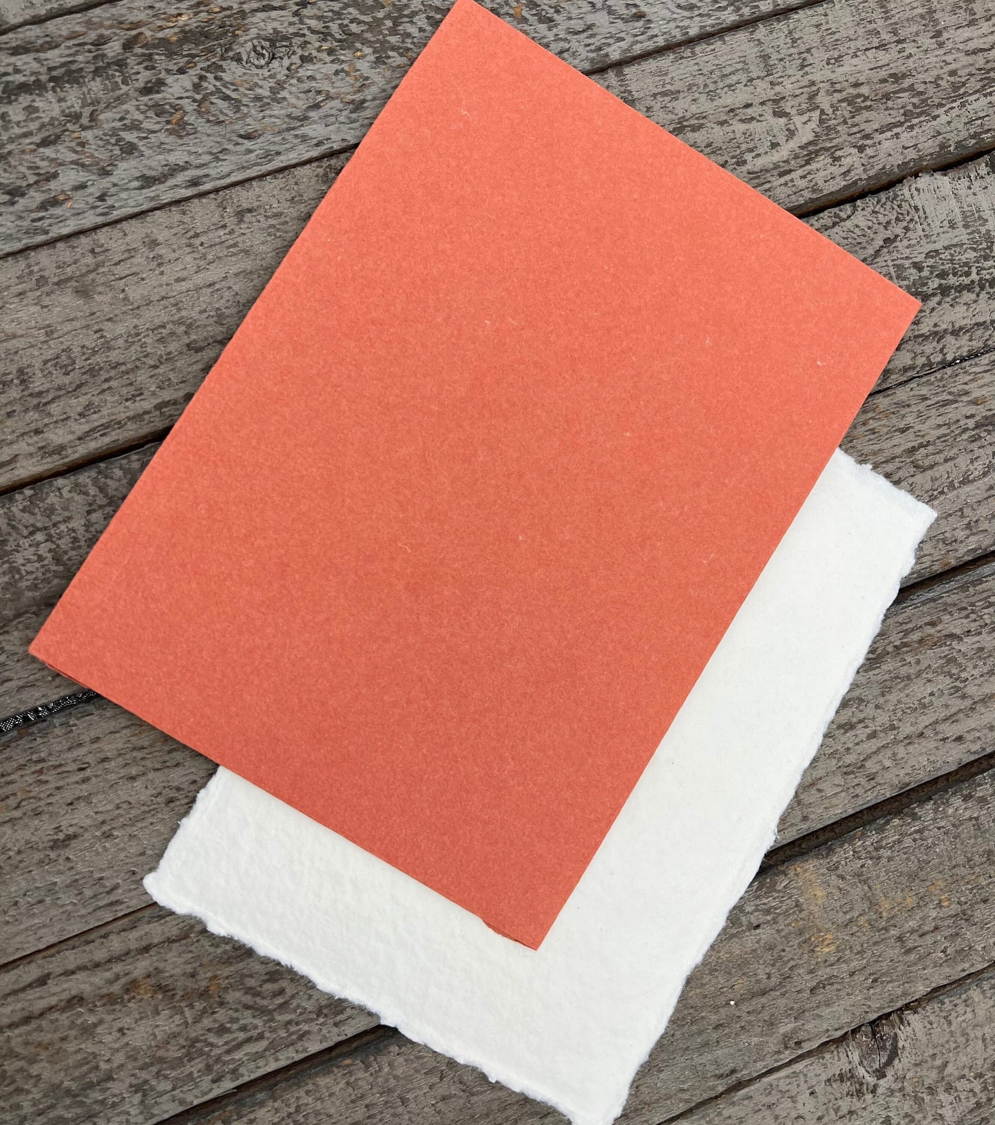 Terra Cotta Wedding Invitation Set 20pcs - Handmade Cotton Paper & Envelopes, Deckle Edge, RSVP Cards, Save the Dates