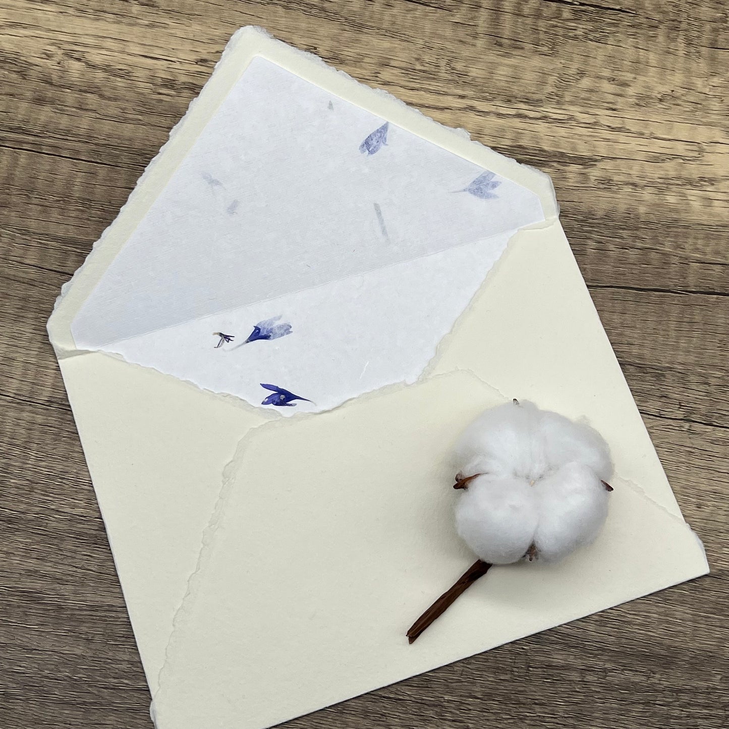 10 Flower Petal Cotton Paper Envelope Liners for 5x7 Envelopes - Cornflower & Gaillardia