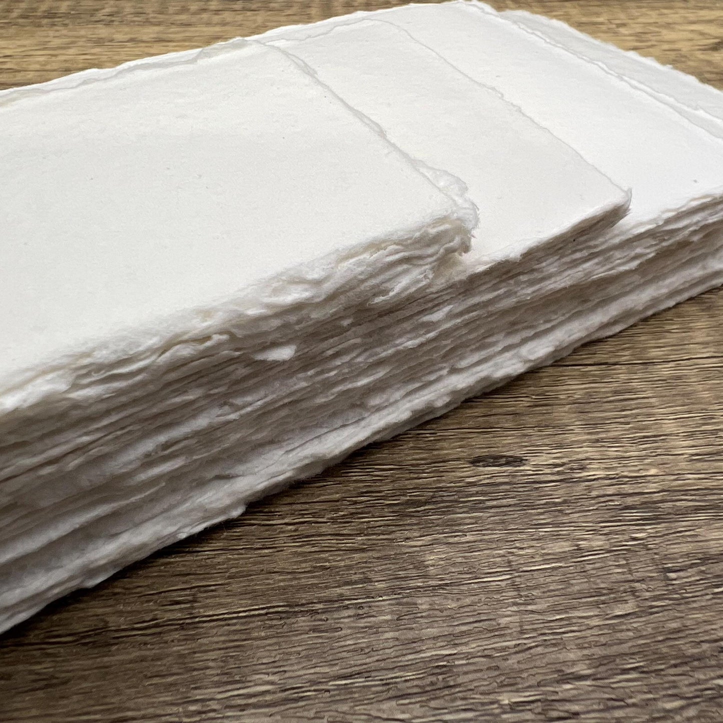 White Handmade Cotton Paper – 10 Deckle Edge Sheets for Wedding Invitations, Art, Printing & More