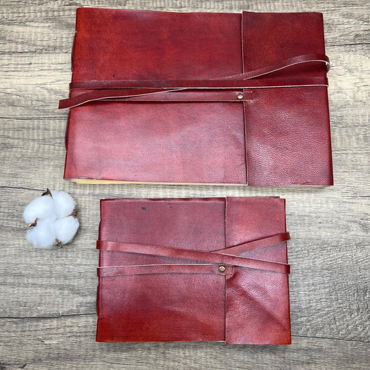 Leather-Bound Cotton Sketchbook – A4 or A5 | Tree-Free, Smooth 185gsm Paper | Portrait Binding, Lays Flat