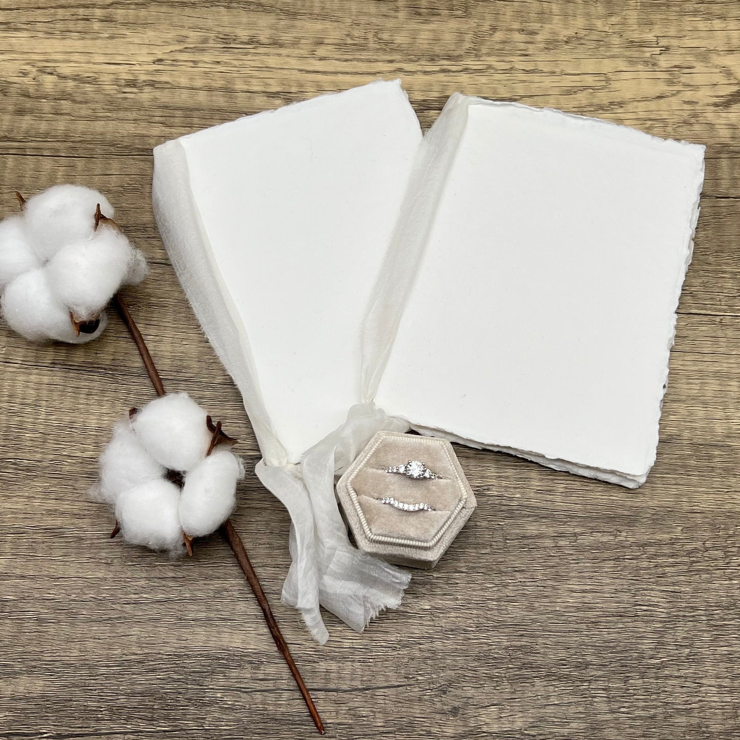 Vow Books - Pair of Elegant Handmade Cotton Vow Books for Weddings - 4 Styles: Gold Embossed, Silver Embossed, Blind Embossed, Blank