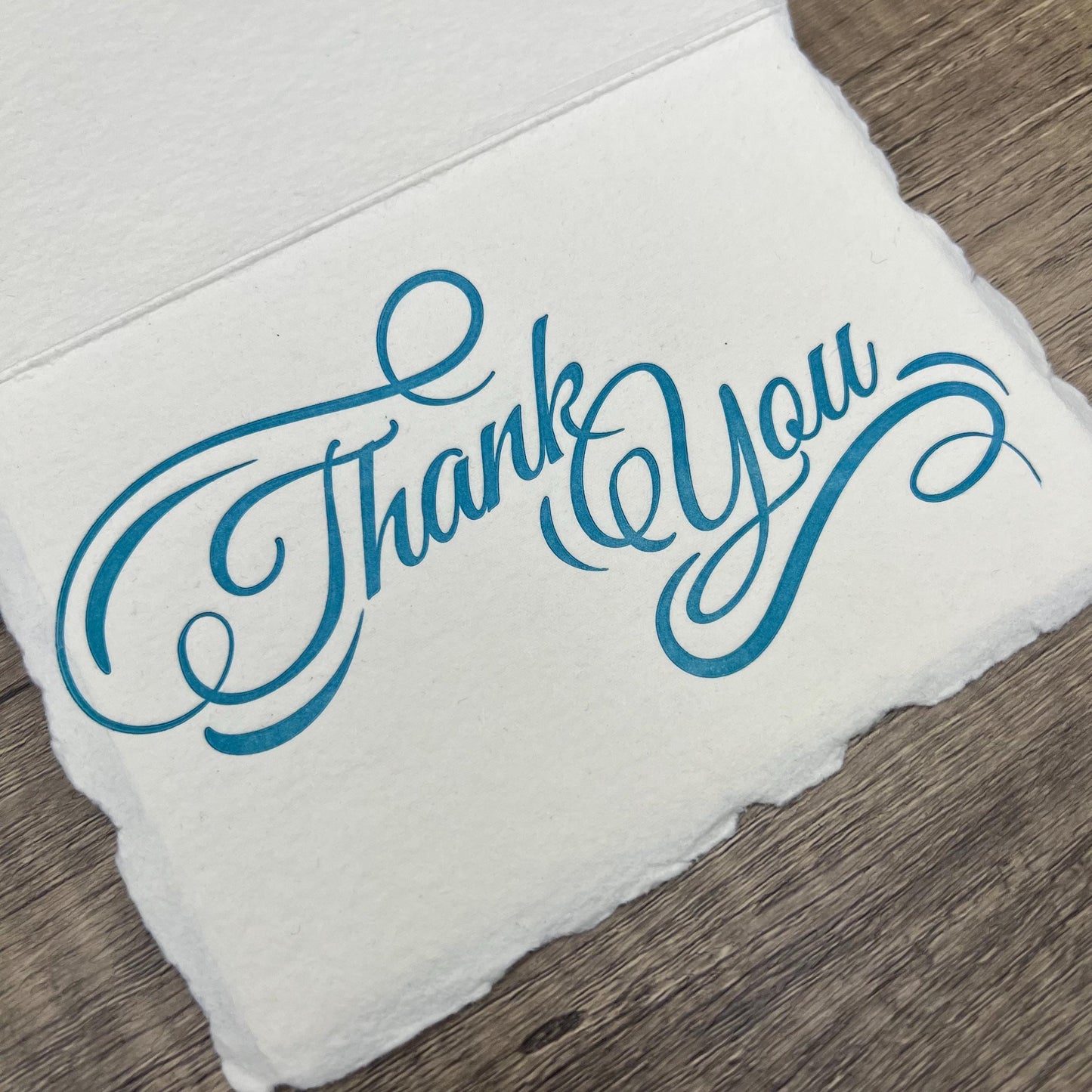 Set of 10 Letterpress Thank You Cards | A6 Handmade Cotton Paper | Deckle Edge Stationery | Gratitude Cards