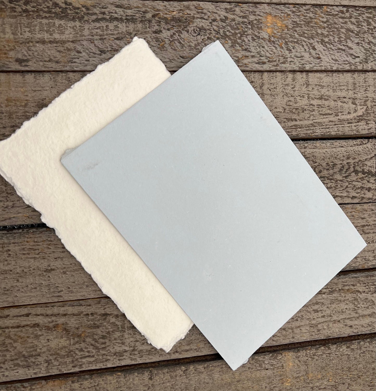 Baby Blue Wedding Invitation Set 20pcs - Handmade Cotton Paper & Envelopes, Deckle Edge, RSVP Cards, Save the Dates