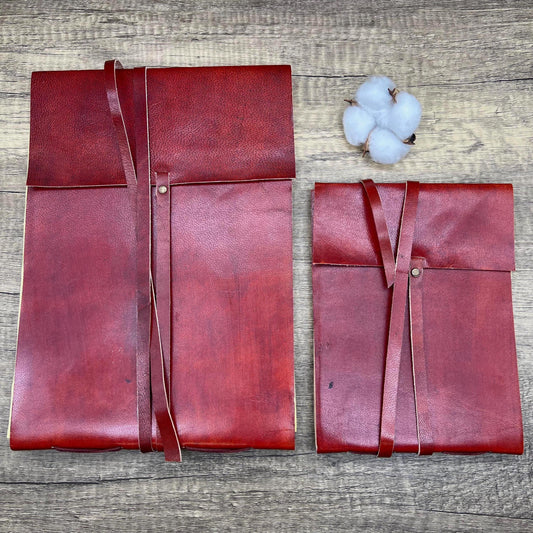 Leather-Bound Cotton Sketchbook – A4 or A5 | Tree-Free, Smooth 185gsm Paper | Portrait Binding, Lays Flat
