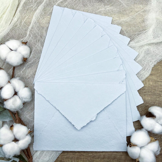 Baby Blue Handmade Cotton Envelopes