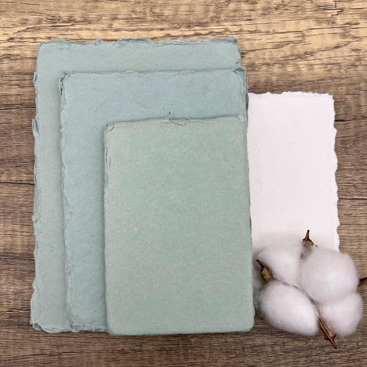 Sage Mist Handmade Cotton Paper (Set of 10)