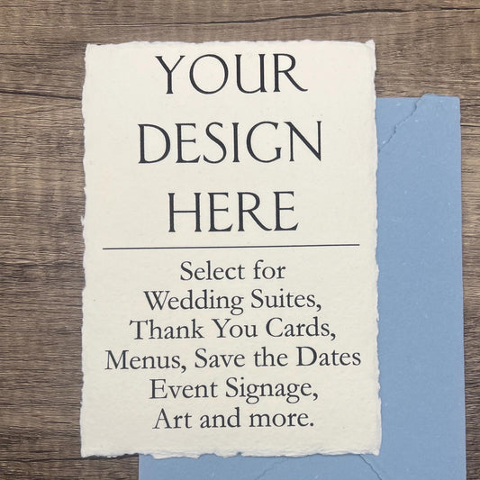Custom Digital Printing on Handmade Cotton Paper | Wedding Invitations, RSVP Cards & Stationery | Add-On Service